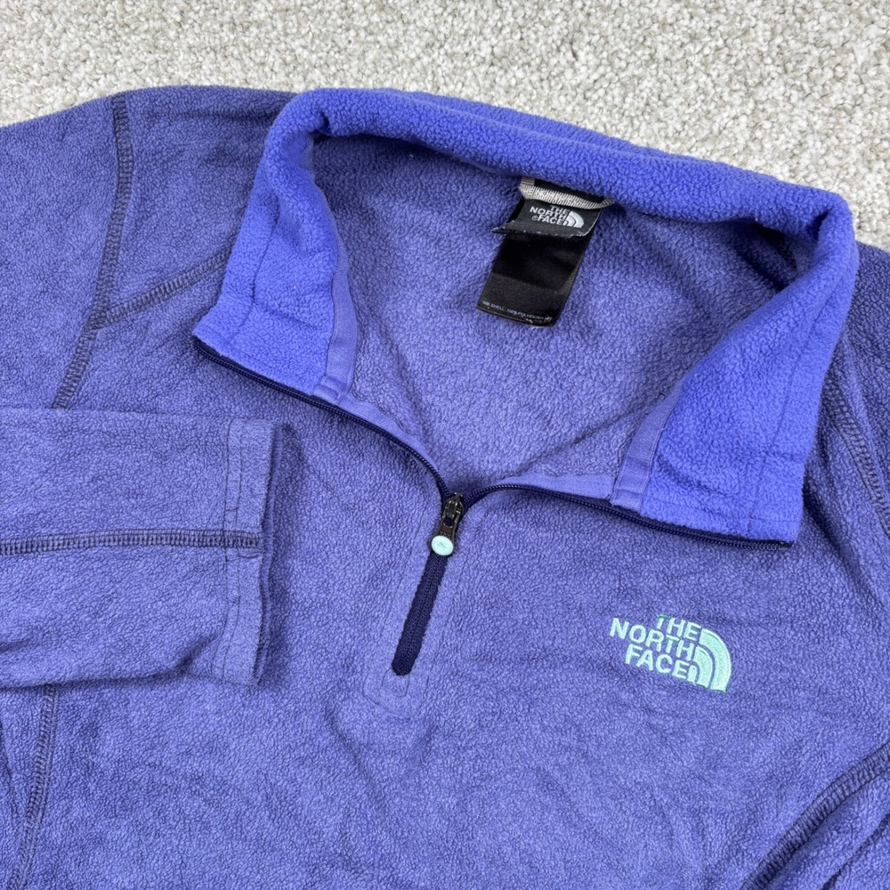The North Face Fleece Pullover Womens S Purple TKA 100 Quarter Zip Jacket